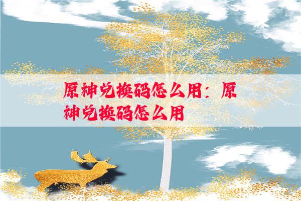 原神兑换码怎么用：原神兑换码怎么用